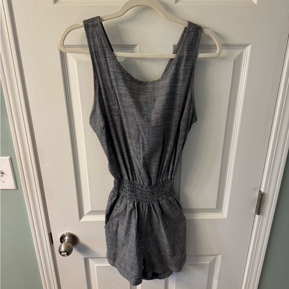 True Religion Gray Sleeveless Romper